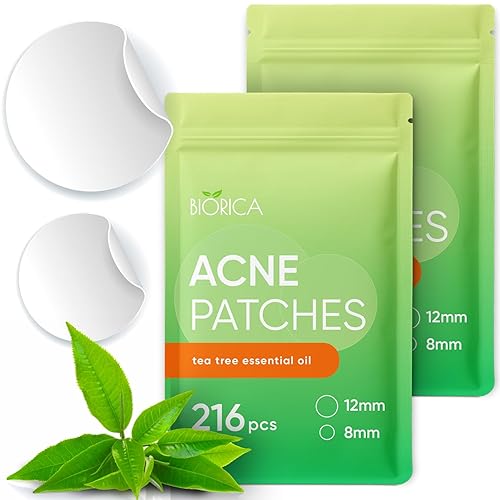 Miniatura 9 de Parches de espinillas para cara con aceite de árbol de té, 216 piezas. Parches hidrocoloides para espinillas para acné. Parches de imperfecciones,