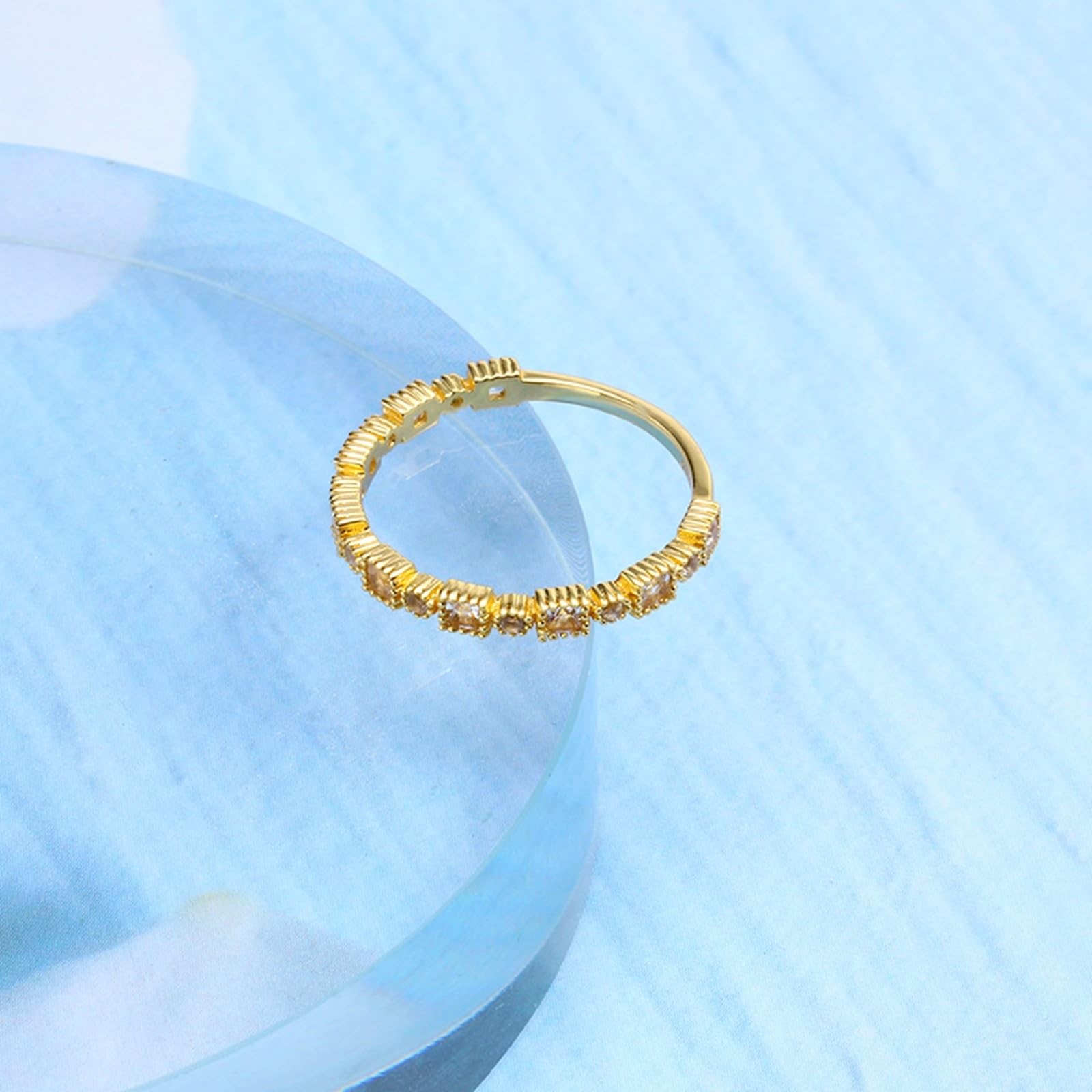 Anillo de boda de oro amarillo Au 375/585/750 con moissanita cuadrada, forma vintage