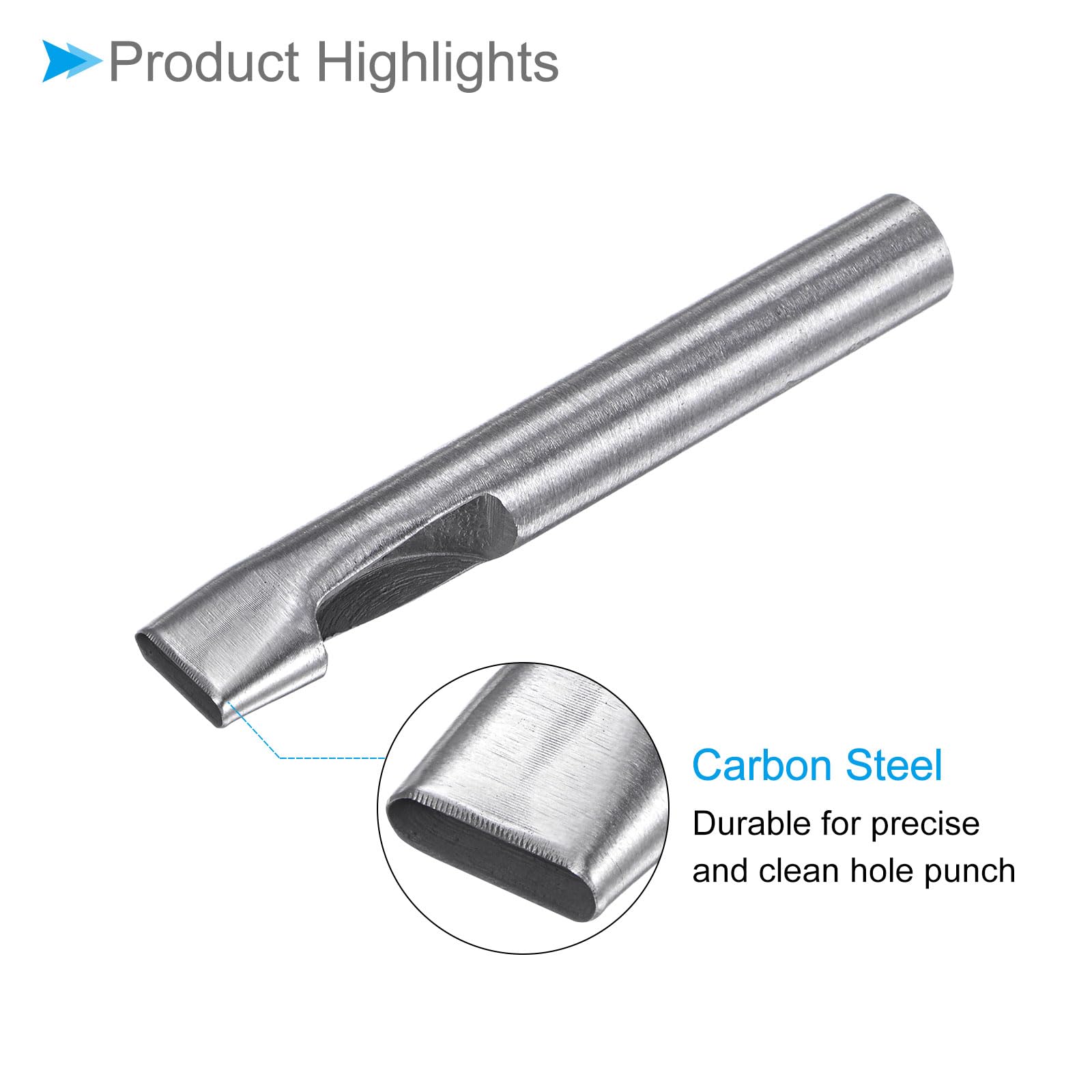 CoCud Hollow Punch, 4mm x 15mm Hole, 45# Steel Oval Shaped Gasket Tool - (Applications: for Leather DIY Leathercraft Wallet) - Image 4