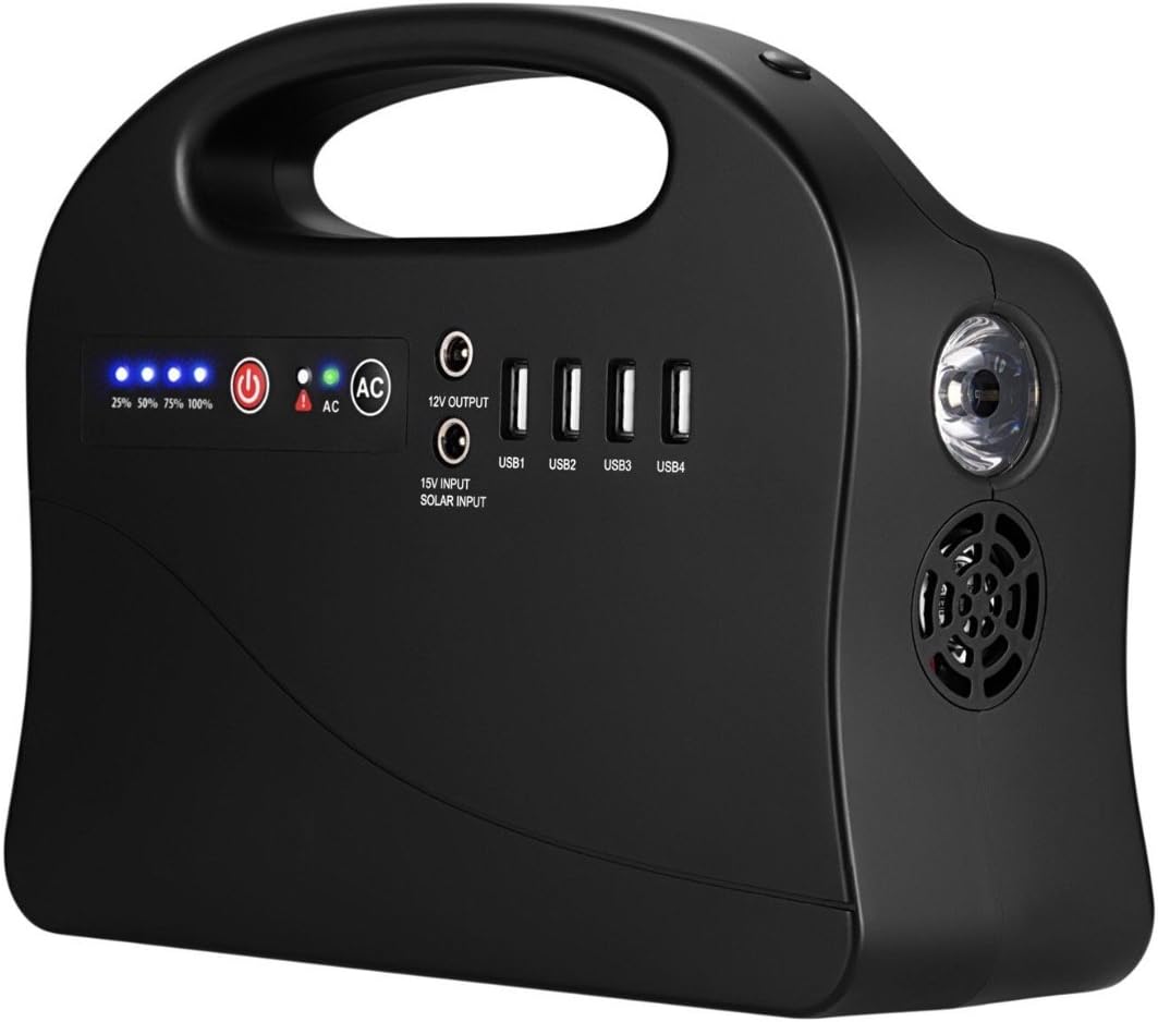 Portable Power Station 146Wh, Electric Generator Lithium Battery Home Travel Emergency Backup Power Supply, Charged by Solar Panel/Wall Outlet, 1 x AC 110V/200W Pure Sine Wave, 4 x USB, 2 x DC Output
