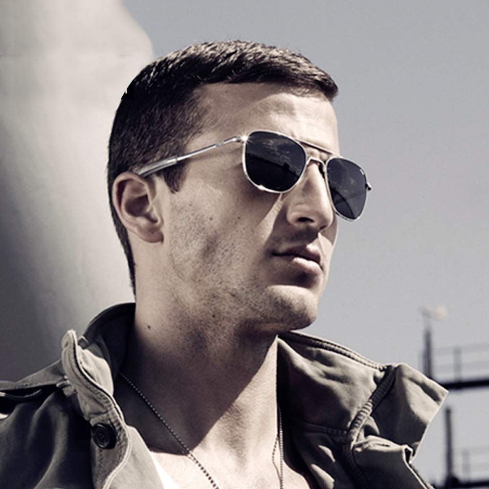 Retro Polarisierte Sonnenbrille Für Männer, Pilotensonnenbrillen, Die Sonnenbrillen Fahren (Farbe : A)