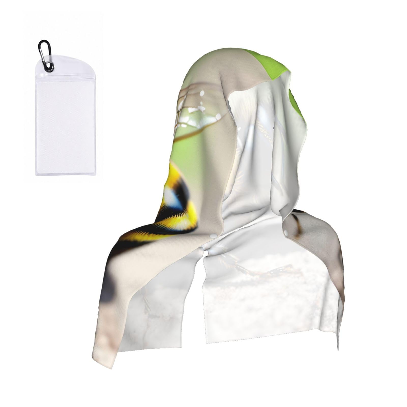 CNTDBU Cute little bee Cooling Towel Hooded-Instant Chill Neck Cover for Sports, UV Cooling Rag for Running Gym