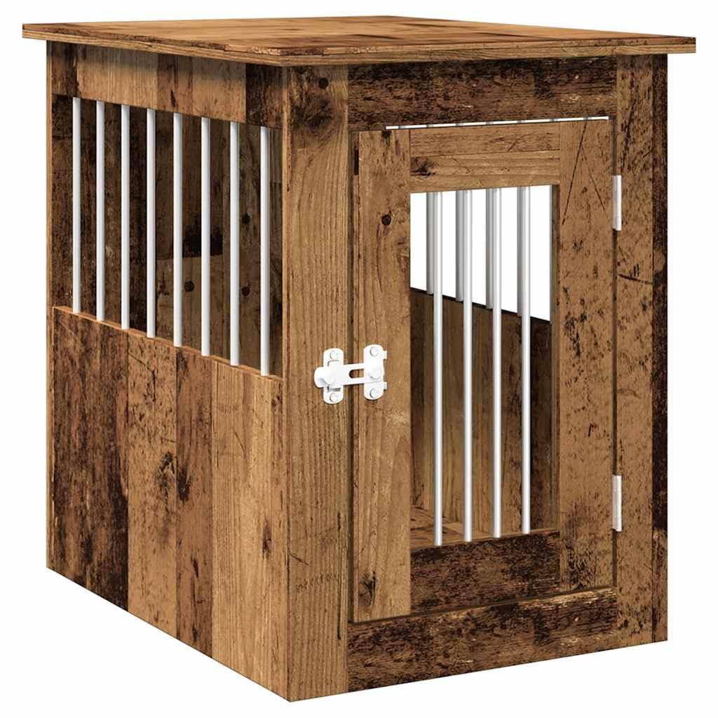 vidaXL Dog Crate Furniture Old Wood 45x62x59 cm Engineered Wood, dog kennel, dog crate, animal house, dog cage, dog shelter, pet cage