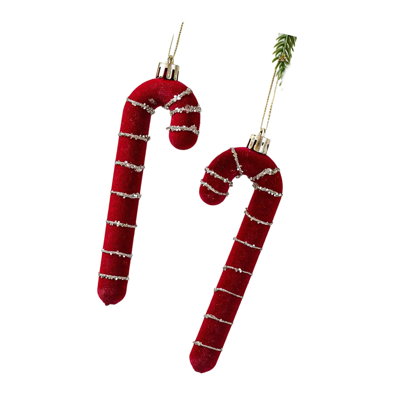 Tfaoys Crutch Festival Red Velvets Bowknot Bells Canes Ornament Shatterproof Holiday Decoration For Indoor Outdoor Christmas Tree Christmas Tree Hanging Decorations