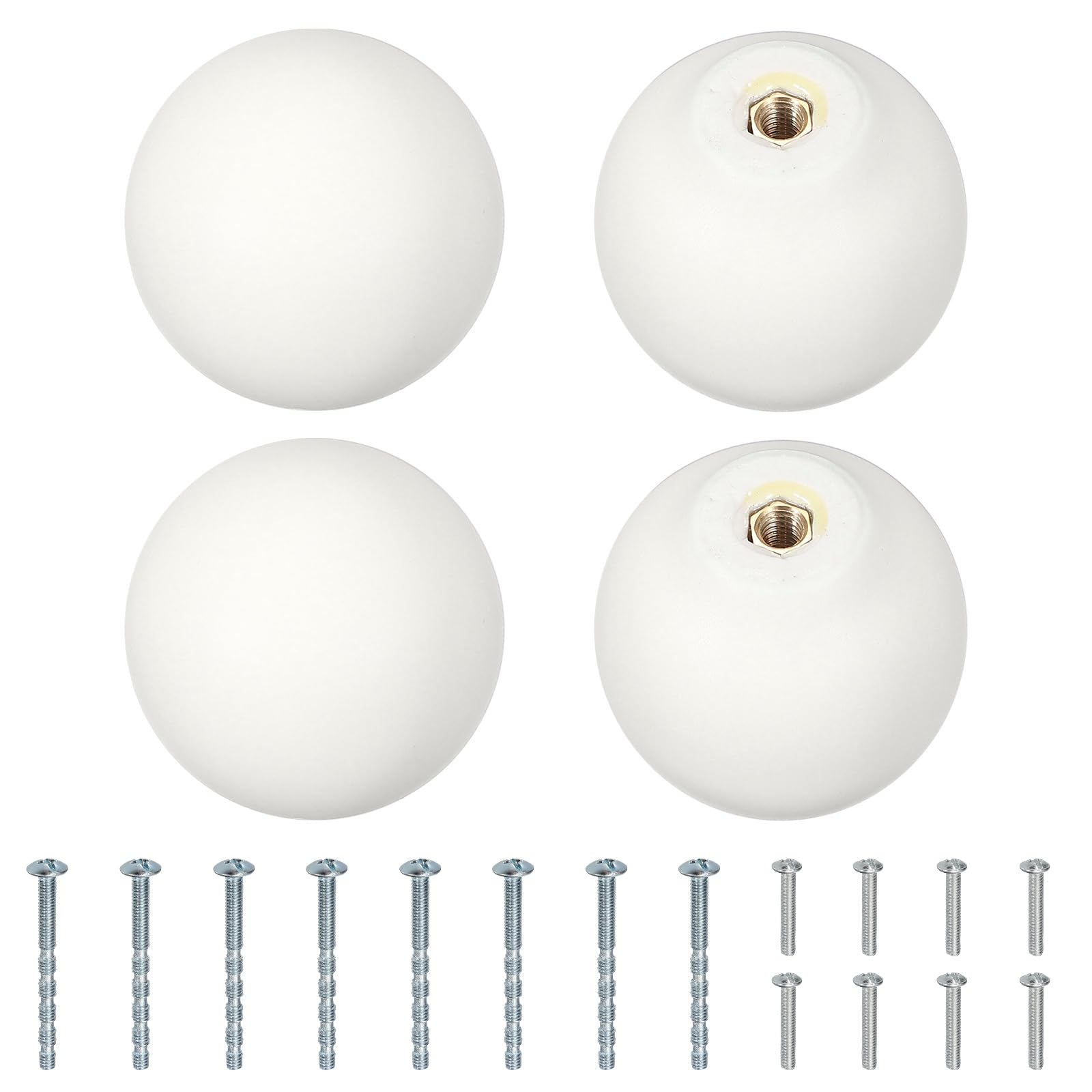 Boutons d'armoire en céramique blanche pour réparer un meuble usé