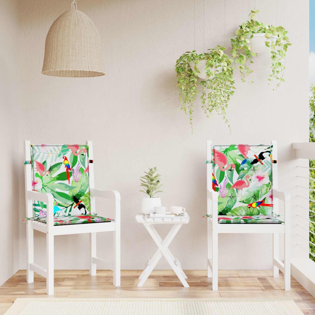 ZEYUAN Cojines para Silla con Respaldo bajo 2 uds Tela Multicolor, Cojines para Butacas De Jardin, Cojines Sillas Cocina, Cojines para Sillas De Terraza, Cojin Silla Exterior - 361325