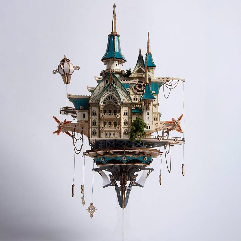 Drewniane puzzle 3D dla dorosłych, 863 elementy Drewniane puzzle 3D Zestawy do budowy fantastycznego zamku, drewniane rękodzieło DIY Fajne zabawki dla mężczyzn i kobiet