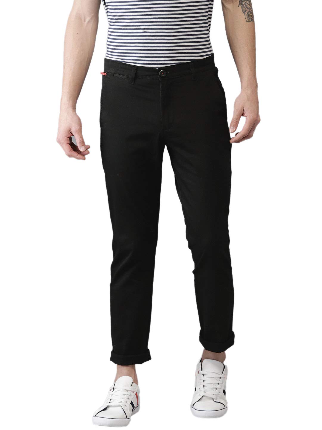 The Indian Garage Co Men’s Chinos (CHINO01B_Black_Black_36)
