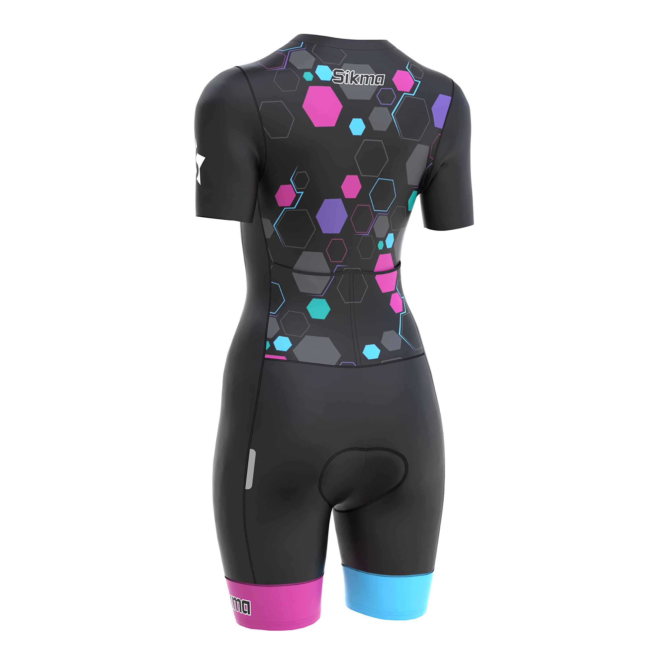 Ladies Cycling Skinsuit Women Padded One Piece Trisuit Bike Top Short Sublimated Design bib Short
