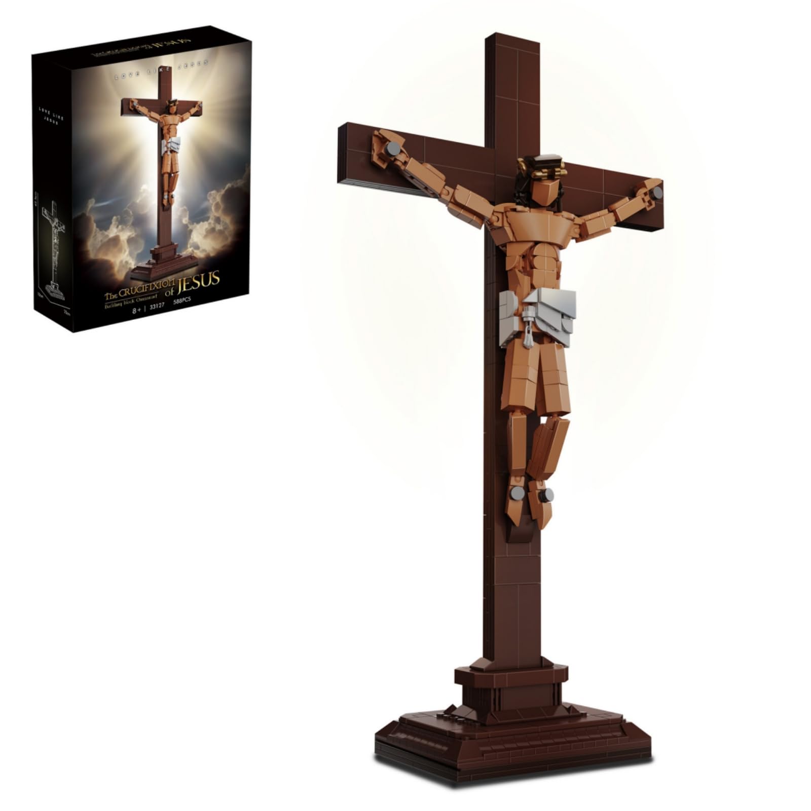 Fuleying Jesus Crucifixion Building Set, Christian Faith Gift for Adults
