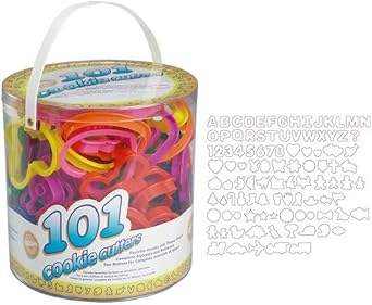 Wilton Cookie Cutters Set, 101-Piece Alphabet, Numbers and Holiday Cookie Cutters