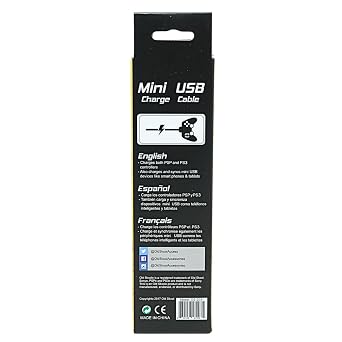 Old Skool PS3 Controller Charge Cable - Black