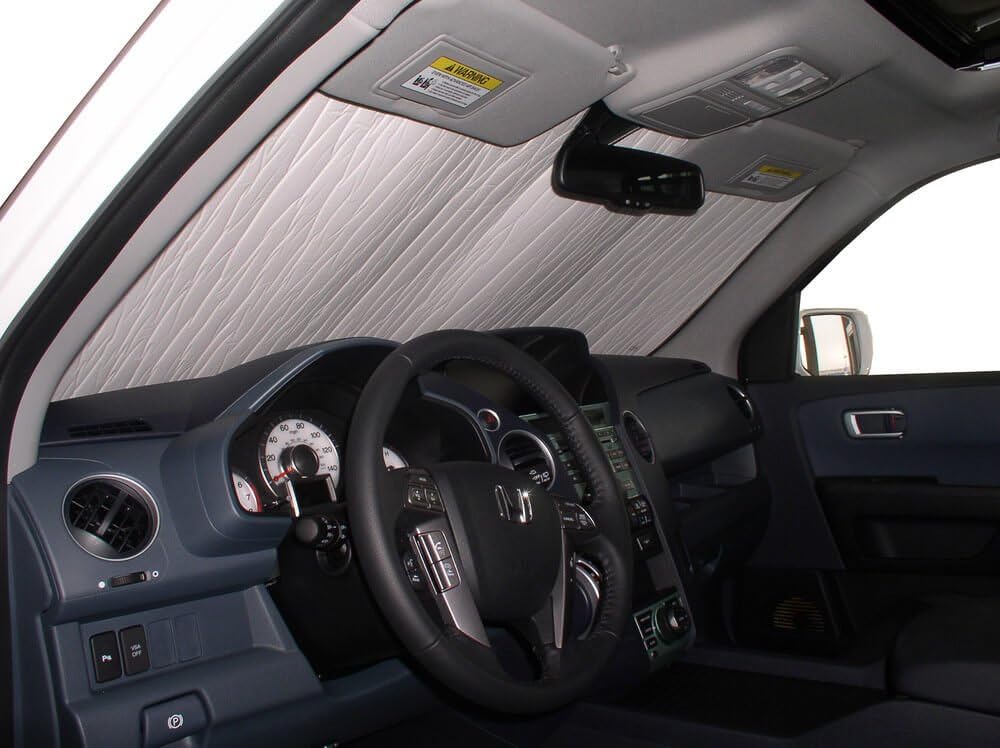 HeatShield, The Original Windshield Sun Shade, Custom-Fit for Honda Pilot SUV 2009, 2010, 2011, 2012, 2013, 2014, 2015 Silver Series
