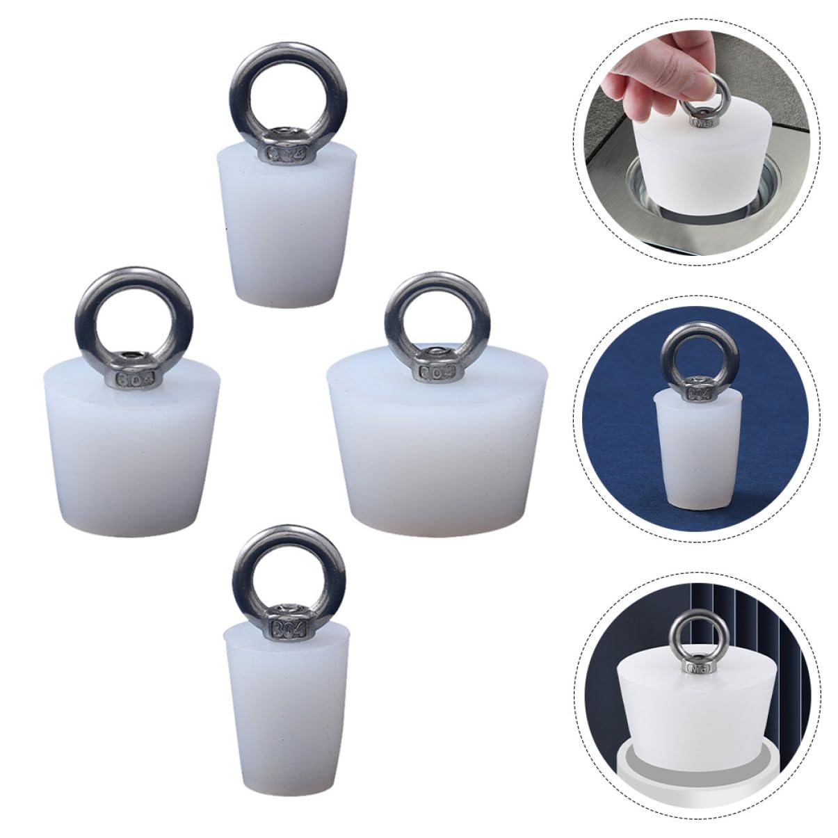 Alipis 12 Piezas Sello De Tapón De Baño Tapón De Pelo para Bañera Tapa De Ducha Tapón De La Bañera Tapón del Lavabo del Baño Anillo De Sellado Prueba De Fugas Caucho