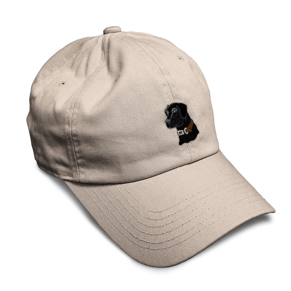 Gorra de béisbol suave negra con cabeza de laboratorio bordada de perros, perro, silueta de algodón, sombreros para papá para hombres y mujeres