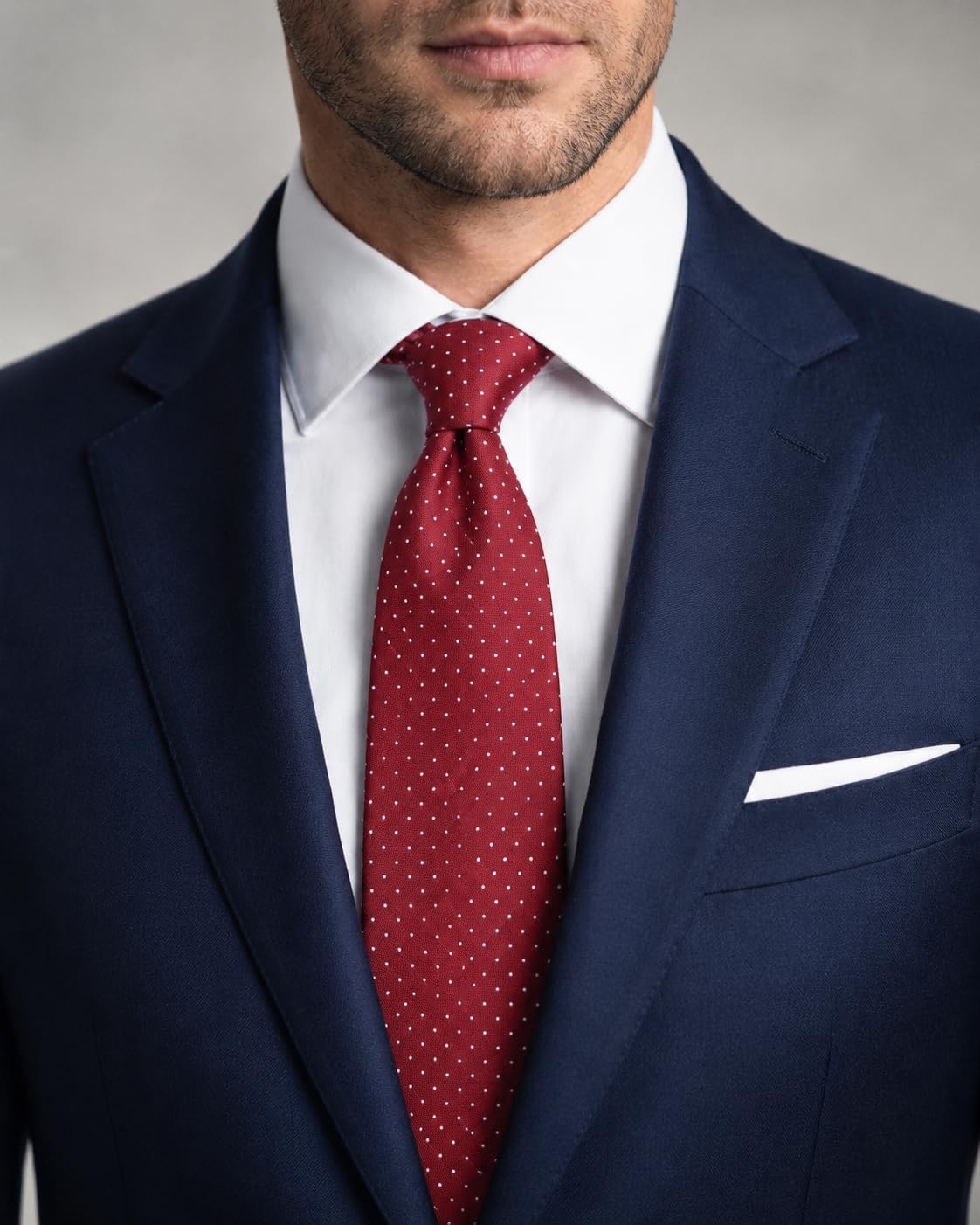 Made in Italy Extra Long XL Polka Dots Tall Necktie, 61"- 69" Length, Silk - No Duties Customs Fees
