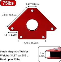 Vista 3 de Imán de soldadura de flecha, 4 unidades, 4 pulgadas, 5 pulgadas, abrazaderas de soldadura y accesorios de soldadura de potencia, soporte
