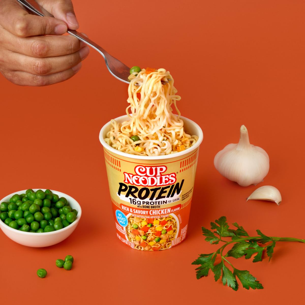 Nissin Cup Noodles Protein Ramen Chicken Flavor with Bone Broth 16g Protein 2 54 Ounce Cup Pack of — view 3