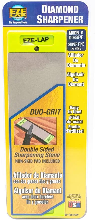 EZE-LAP DD8SF/F 3 by 8 Double Sided Diamond Sharpening Stone SF/F, Non Skid Pad Included