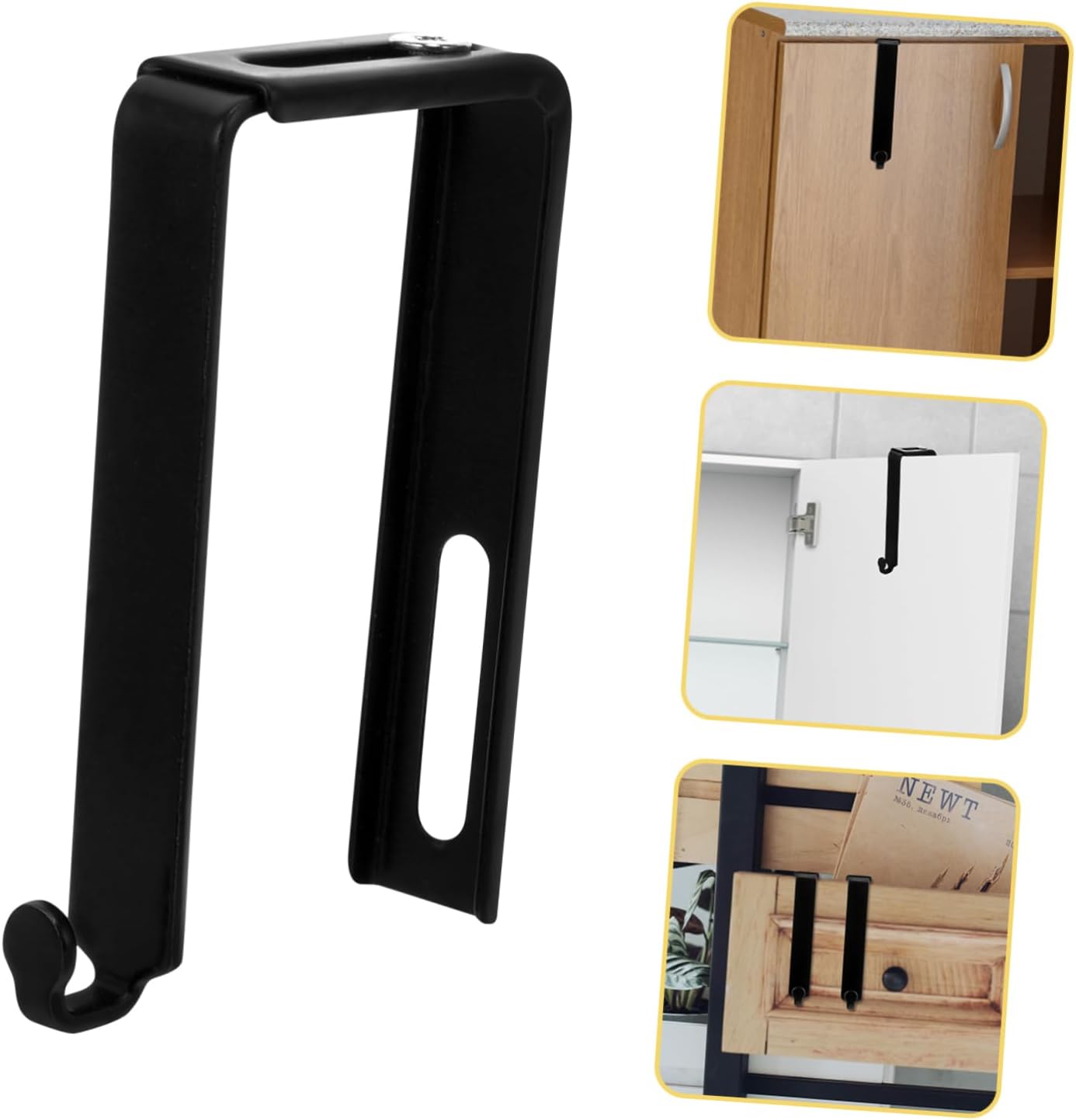 IMIKEYA 4pcs Black Iron Door Hanger Hooks for Cabinet Doors image 3