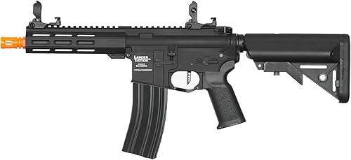 Miniatura 6 de Lancer Tactical Viking MLOCK Proline Series M4 Airsoft Rifle de 7 pulgadas con grúa Color receptor superior FDE y negro inferior