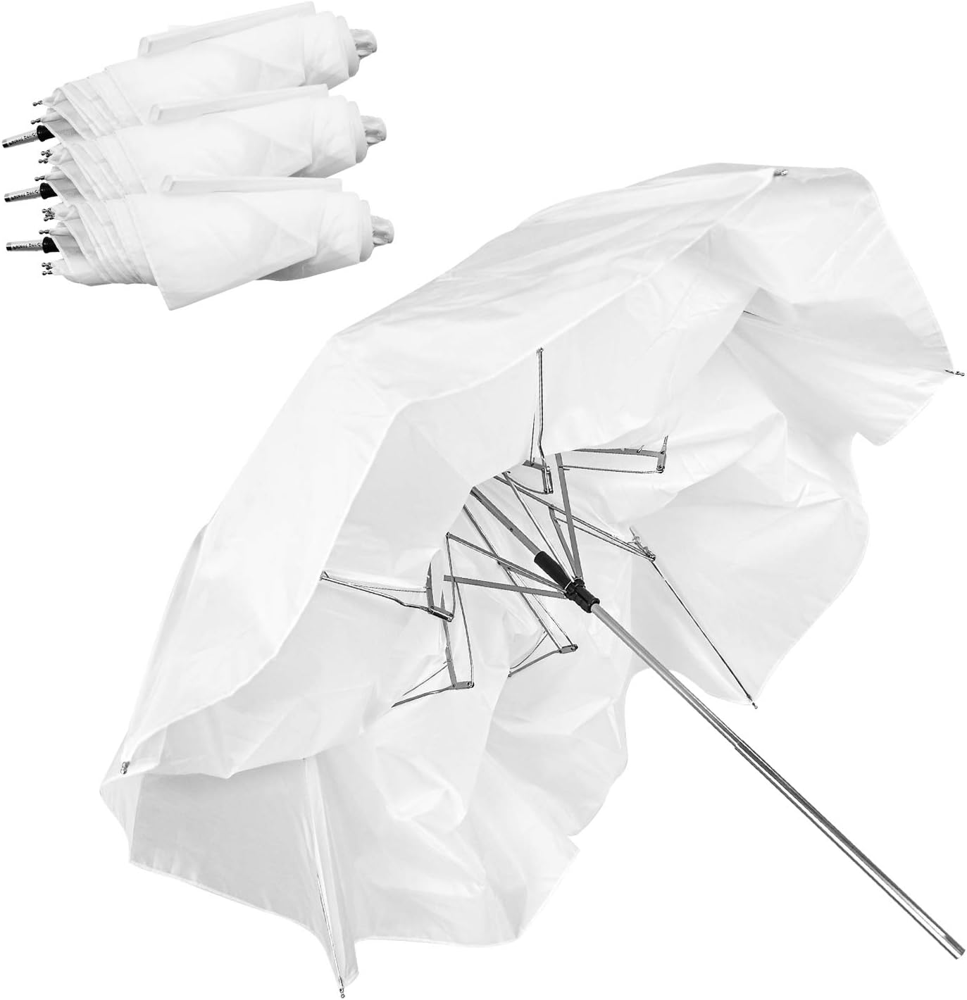JS JULIUS STUDIO [3 Pack] 33" 3-Fold Ultra Compact Professional Photography Photo Video Studio Lighting Flash Translucent White Soft Umbrella for Photo Portrait Studio Shooting Daylight, JSAG671