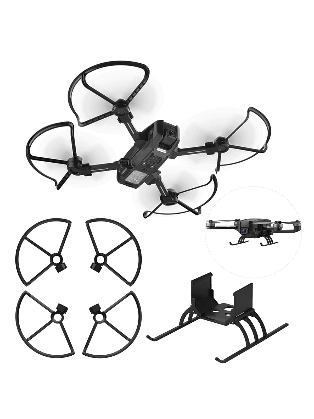 Propeller Guard + Landing Gear for Holy Stone HS720 / HS720E Quick Release Protector Blades Anti-Collision Props Foldable Extended Leg Drone Accessories