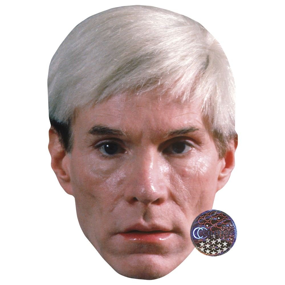 Andy Warhol Celebrity Mask, Flat Card Face, Fancy Dress Mask
