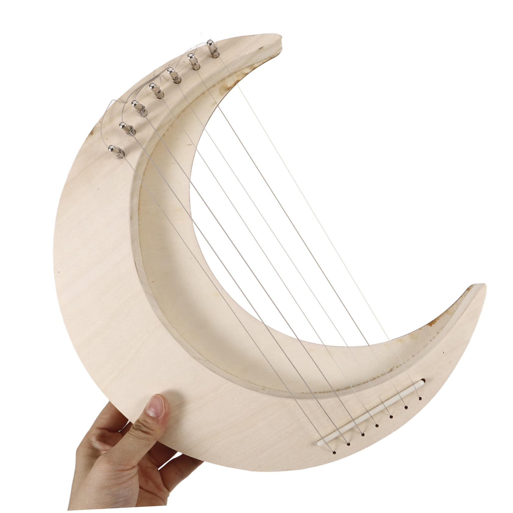 Hemobllo Strumento Musicale 7 Corde a Forma di Mezzaluna in Legno Arpa Design Portatile e Toni Caldi, per Principianti e Amanti della Musica