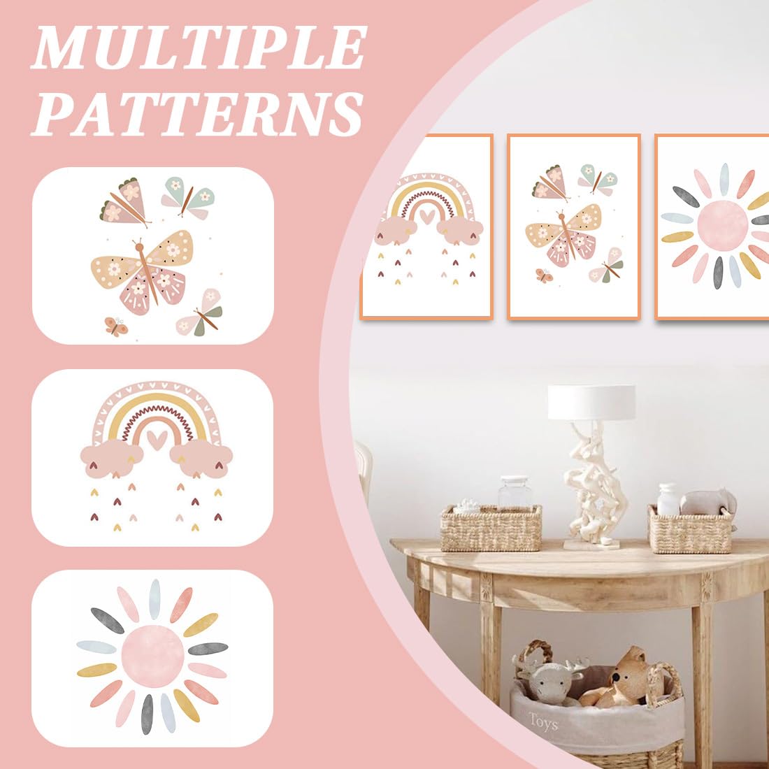 Set di 3 poster arcobaleno,Quadri Cameretta Bambino Poster Cameretta,decorazione per la cameretta dei bambini,formato A4