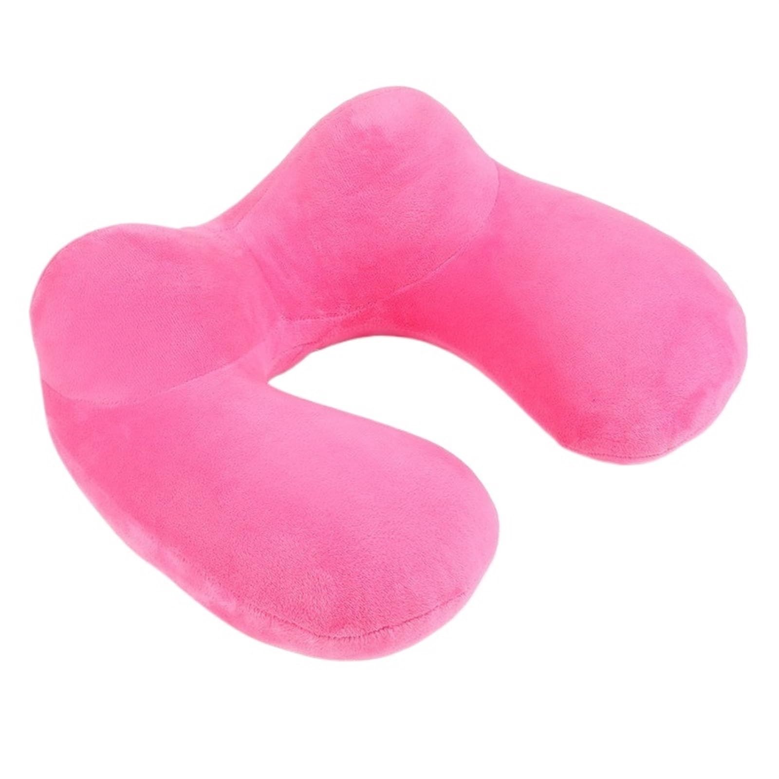 YShiuoL Neck Pillow U-Shape Travel Pillow for Airplane Inflatable Neck Accessories Comfortable Pillows for Sleep Home Textile(Pink)