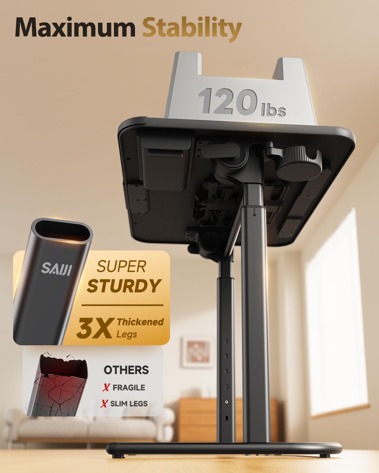 Saiji Tilt & Height Adjustable Laptop Tray Table Review - Dettaglio