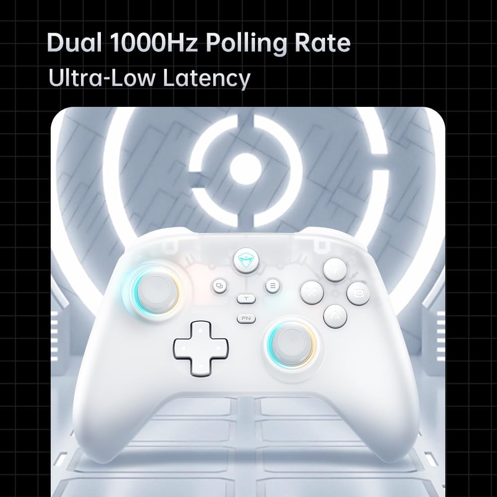 Machenike G3V2 Controller per PC/Switch/iOS/Android - Joystick ad effetto Hall, Illuminazione RGB, Pulsanti rimappabili, Batteria da 1000mAh - Latenza ultra-bassa & Polling di 1000Hz Respuesta, Nero