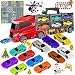 LOYO Toy Cars - Transport Car Carrier Truck 11 Die Cast Mini Race Cars Play Vehicles Toys Set Birthday Gift for Boys, Kids, Toddlers
