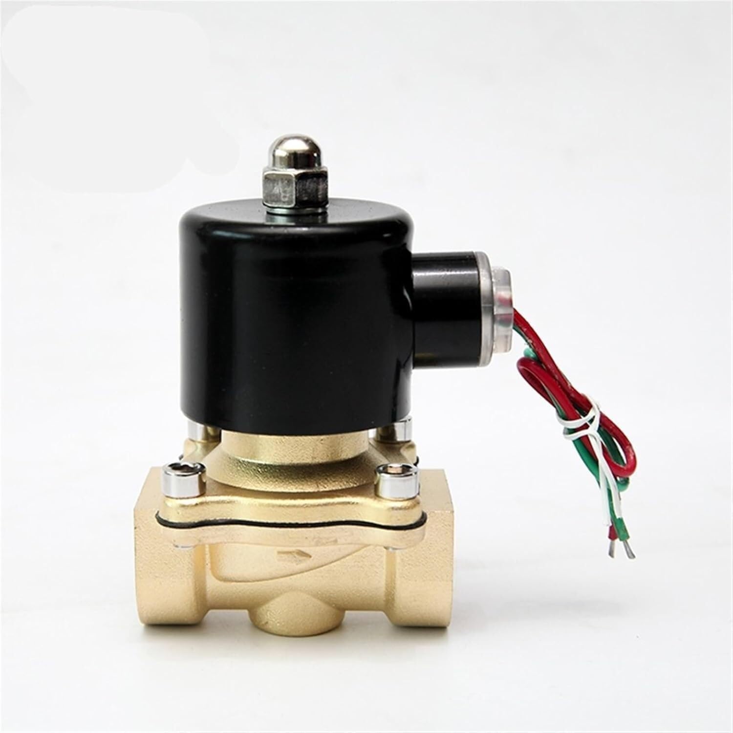 Zawór elektromagnetyczny 12 V, normalnie zamknięty, mosiężny do wody, oleju i - seria 2W, gwint wewnętrzny BSP, rozwiązanie o działaniu bezpośrednim(12V 3/8in)