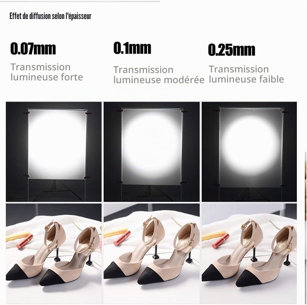Lot de 6 Feuilles filtrantes de Film de Diffusion 40 x 50 cm pour lumière stroboscopique LED