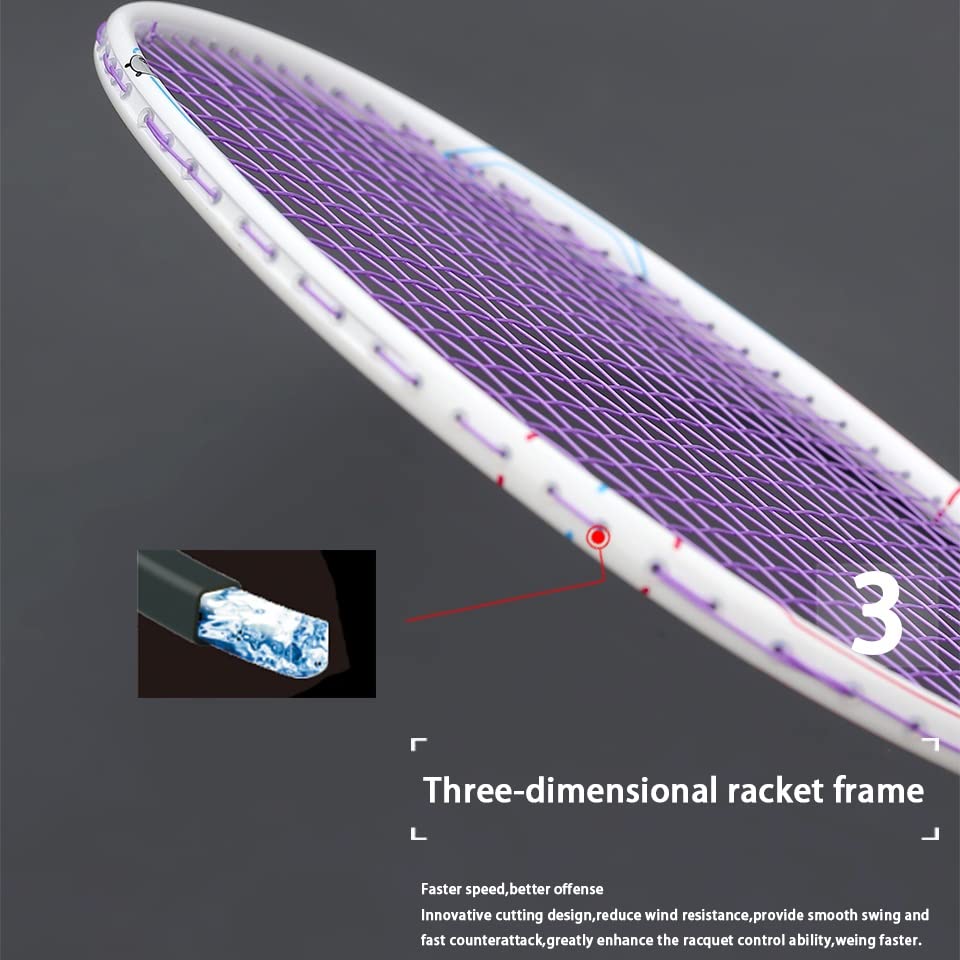 Carbon Fiber String Badminton Rackets Super Light Professional Racquet Bags Sports Adult