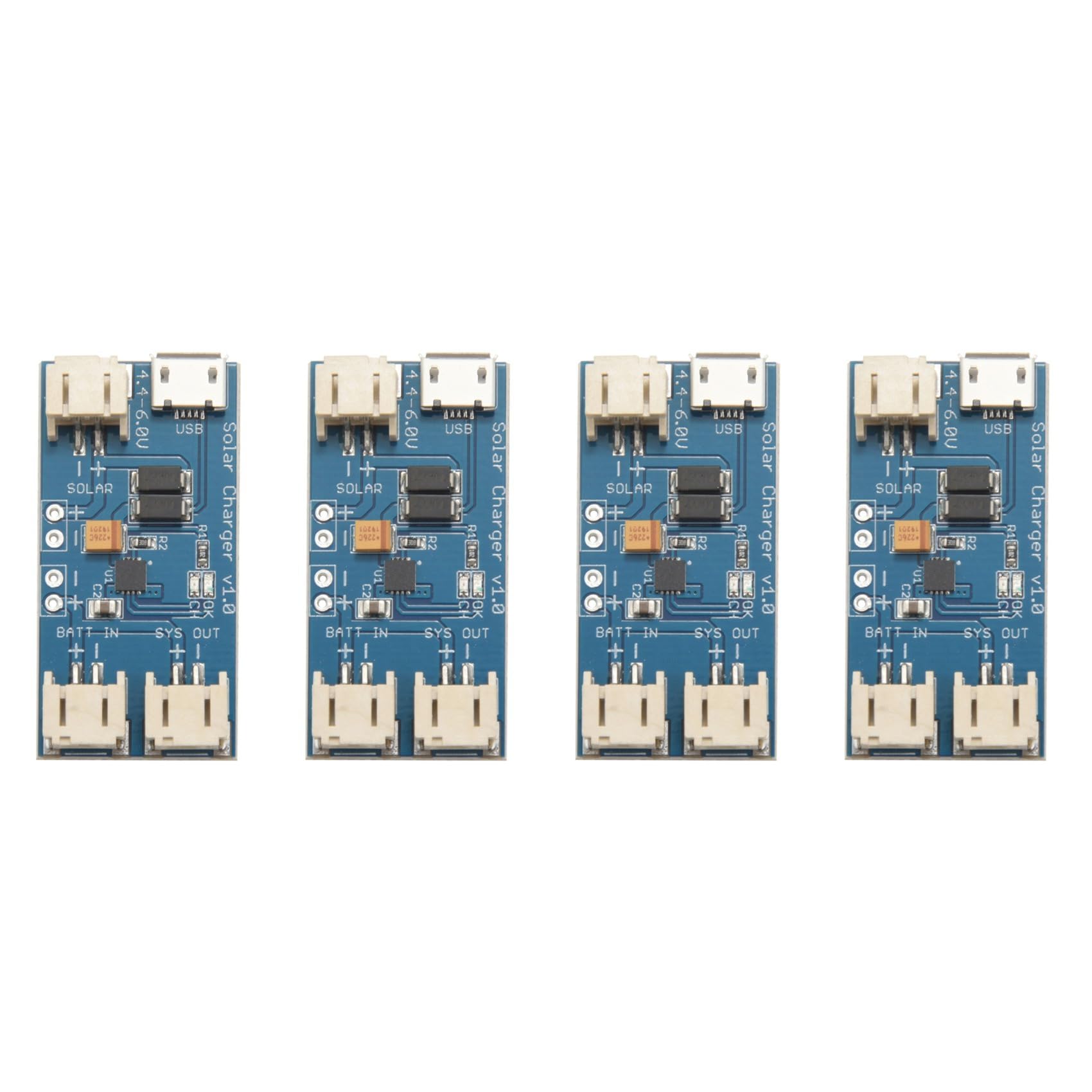 Jnchdghwa Blue 4X Mini Solar Lipo Charger Board Cn3065 Lithium Battery Charger Board Module
