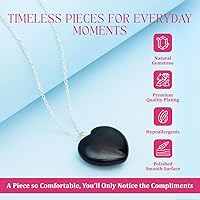 Vista 5 de Gempires Love - Collar con colgante de cristal de corazón para mujer, chapado en plata, cadena ajustable de 18 + 2 pulgadas