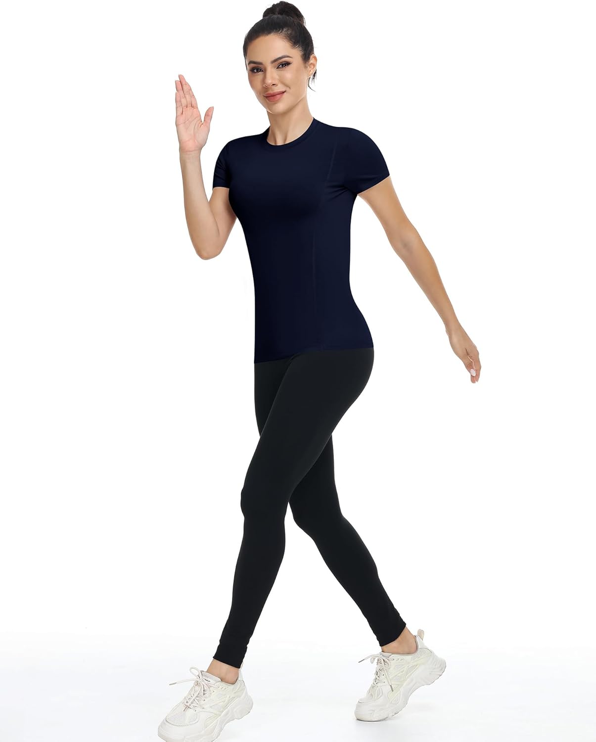 Runhit Women's Compression Shirts Short Sleeve Workout Tops Athletic Base Layer T-Shirt for Gym Running Yoga Basketball BJJ - Image 3