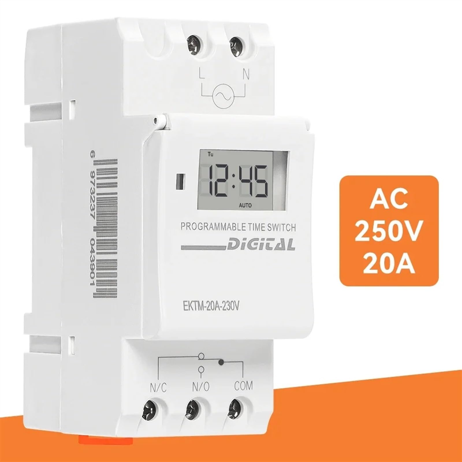 Din Rai Temporizzatore modulare Interruttore orario meccanico Weklly 7 giorni Programmabile Relè di controllo timer 20A AC 220V230V EKTM-20A