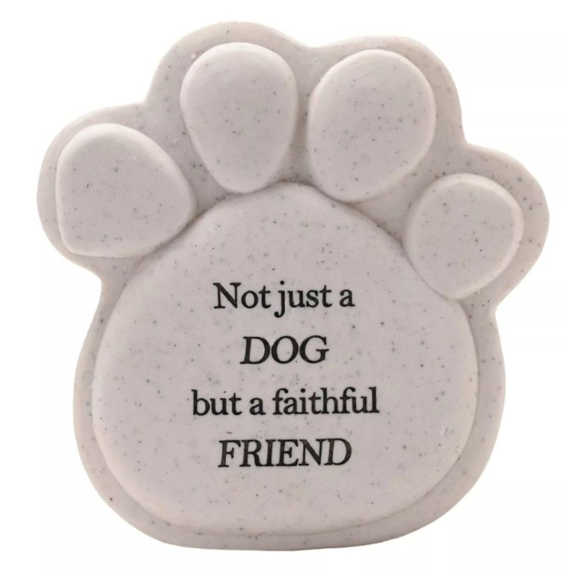 Widdop And Co White Widdop & Co. Dog Memorial Graveside Pawprint Stone - Remembrance Grave Ornament With Sentiment Verse 'Faithful Friend'
