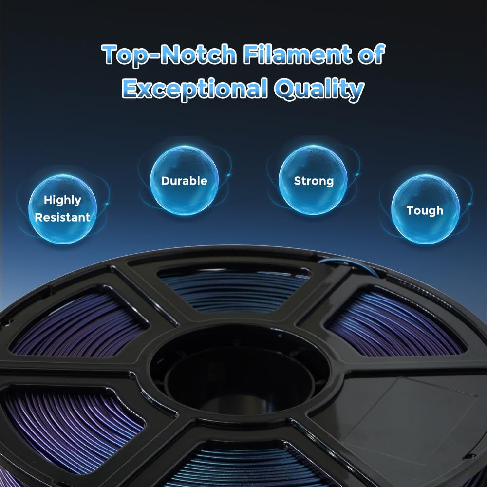 FLASHFORGE Filamento ABS da 1,75 mm, filamento Chameleon ABS color Burnt Titanium, cambia colore con la luce e gli angoli, Filamenti per stampante 3D forti e resistenti al calore, Bobina da 1 kg