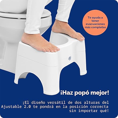 Miniatura 3 de Squatty Potty The Original Taburete de Baño para Inodoro - Ajustable 2.0, Convertible a 7" o 9" de Altura con Tapa Removible para Adultos y Niños
