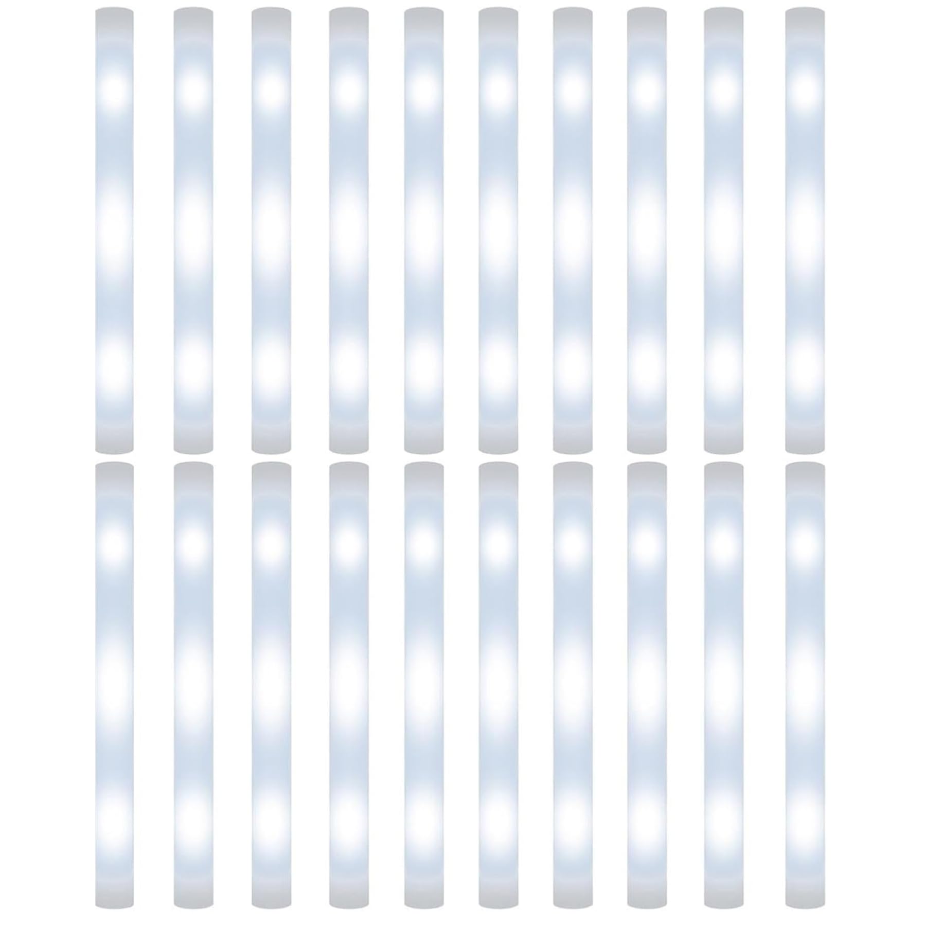 Sticks de Espuma LED de 20pcs 2x19 '' Palabres de Espuma de Espuma con Tres Modos de luz Light Up Sticks para conciertos Festival de Bodas Juegos Deportivos Favores de Fiesta, palitos de luz