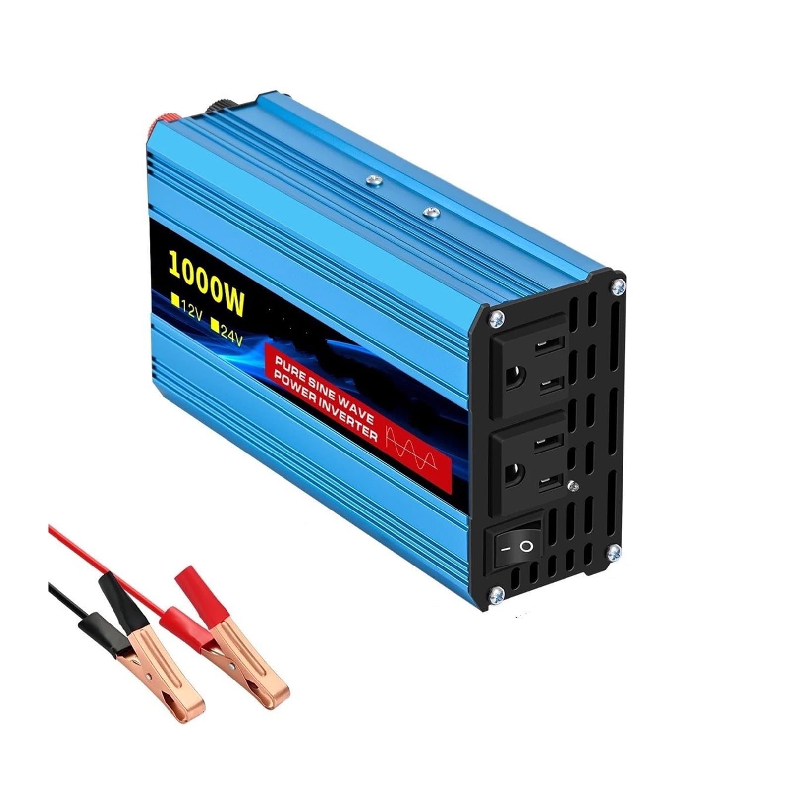 Inversor De Corriente Onda Sinusoidal Pura De 12 V/24 V A 110 V CA 16000 W 4000 W 60 Hz Solar Con LED Y Enchufe Estadounidense Accesorios Para Coche Inversor Onda Pura Convertidor(12V 110V 1000W 60HZ)
