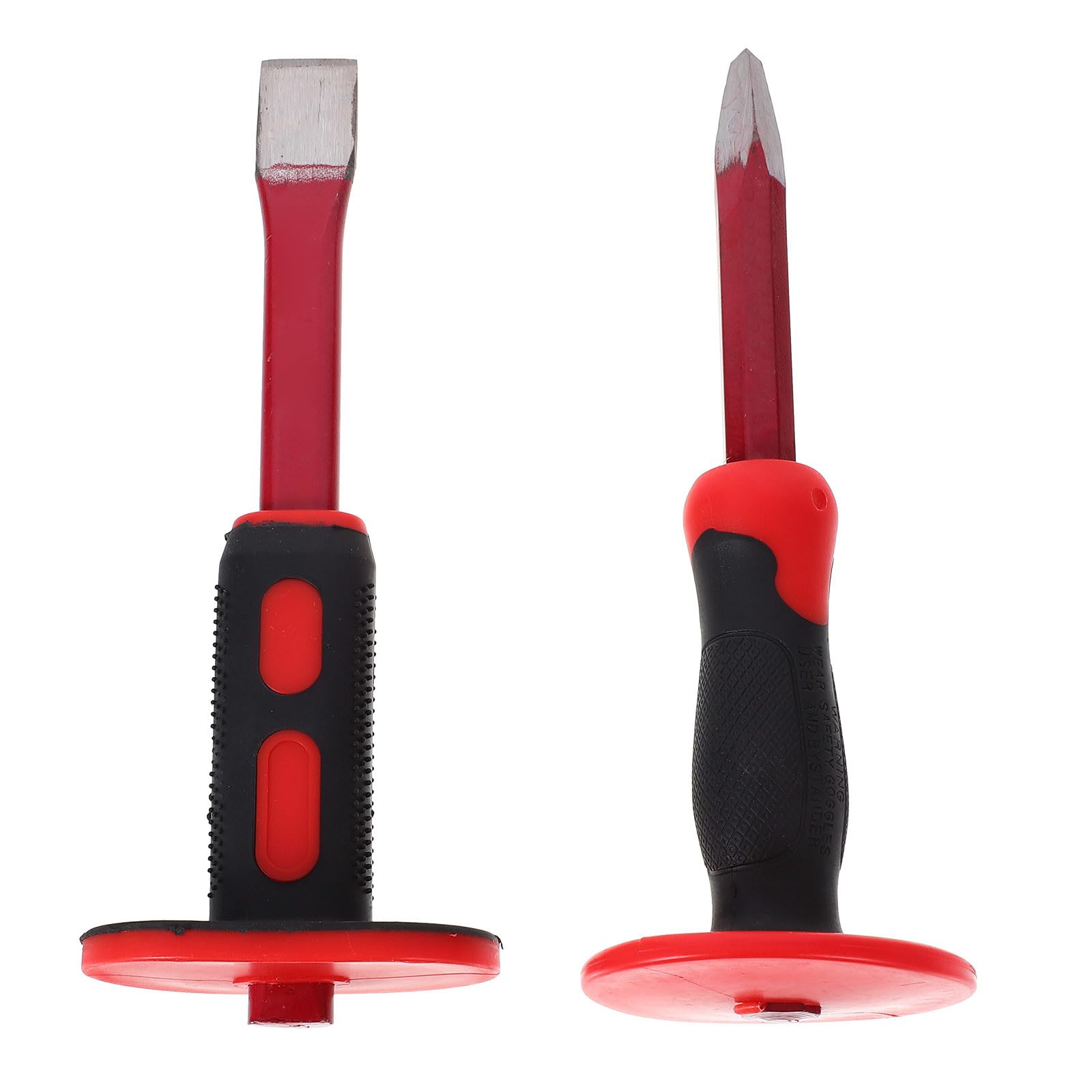 Luxshiny Set di Scalpelli Pesanti da 25cm per Muratura Testa Piatta e Punta, Acciaio Cromo-vanadio Resistente per Demolizione e Incisione in Cantiere