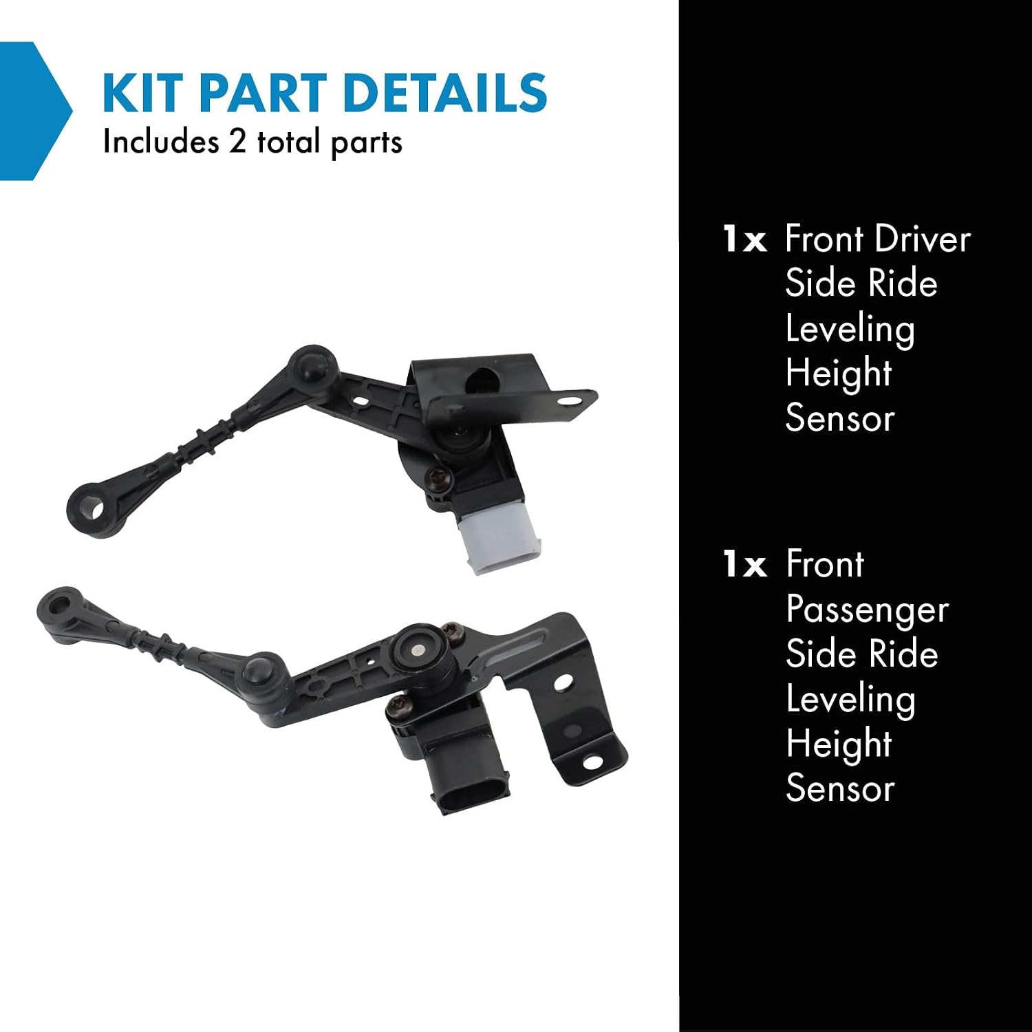 TRQ Front Ride Leveling Height Sensor Compatible with 2015-2019 Land Rover Discovery Sport 2012-2019 Range Rover Evoque
