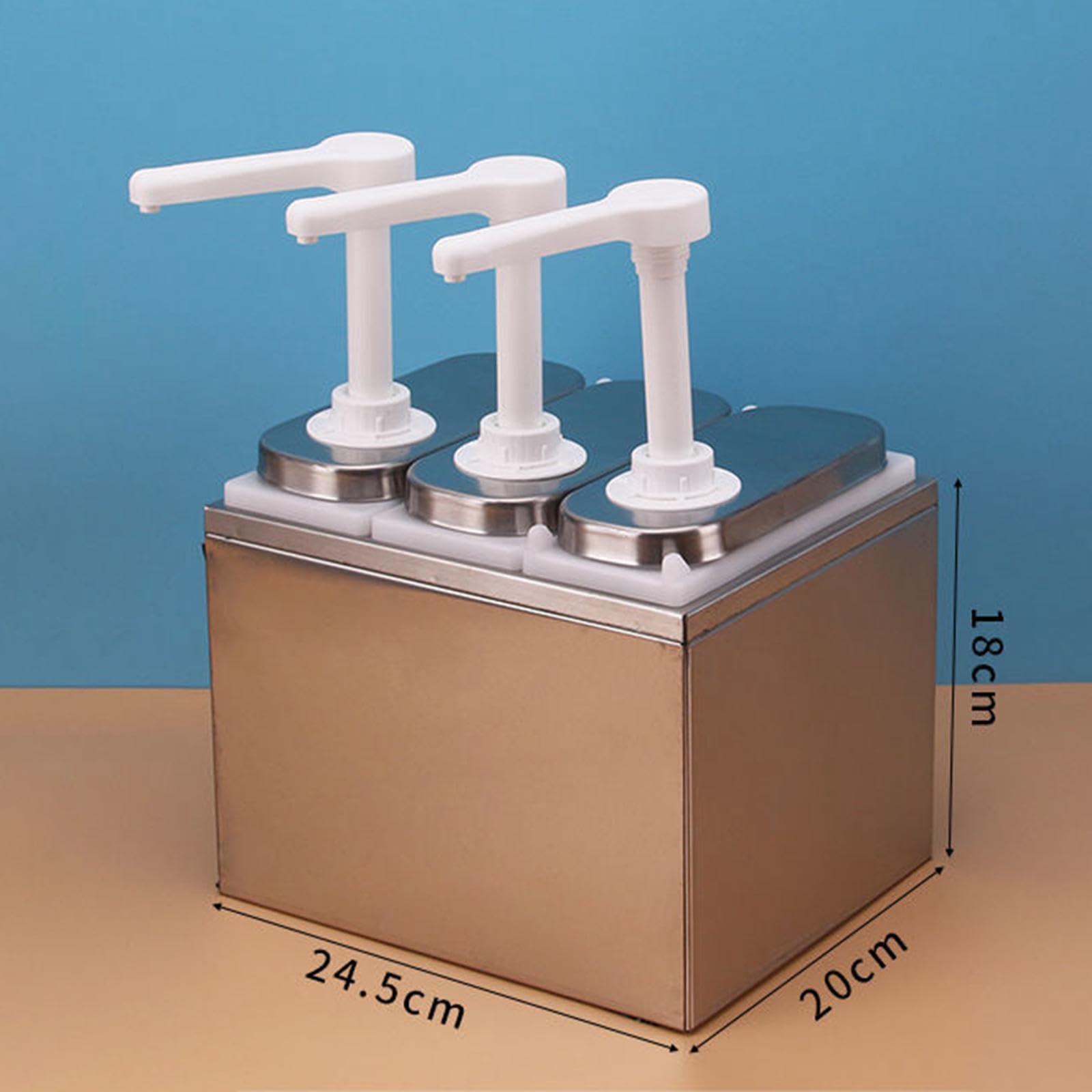 Dispensador de manual que ahorra tiempo y esfuerzo. Tres cabezas | Botella con bomba. Dispensador de desmontable fácil de usar. Botella manual para condimentos que