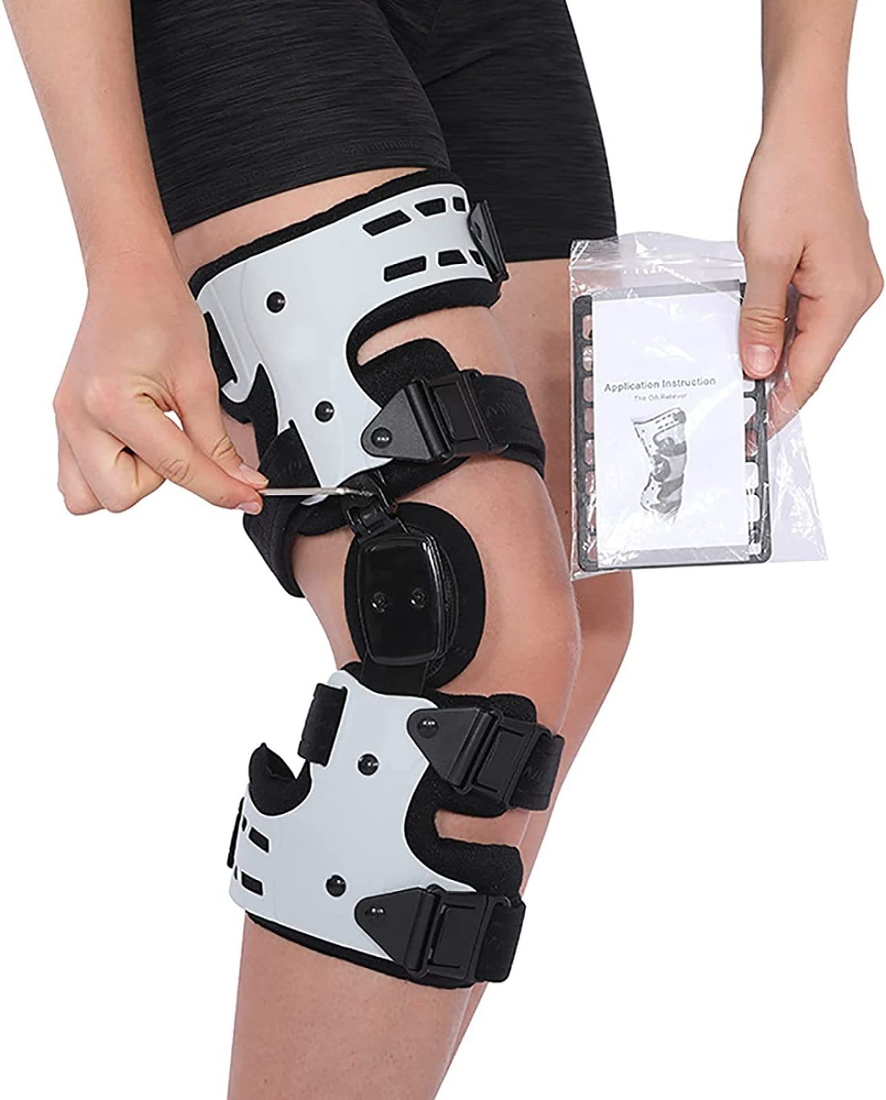 Descargador de Rodilleras OA, Órtesis de Rodilla con Bisagras Ajustables, Rodillera para Dolor de Artritis, Osteoartritis, Dolor Y Degeneración de Las Articulaciones de La Rodilla, Tamaño Universal